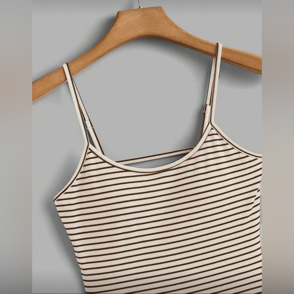 Striped Spaghetti Strap Bodysuit - Picture 3 of 4